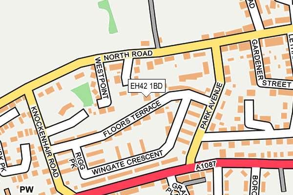 EH42 1BD map - OS OpenMap – Local (Ordnance Survey)