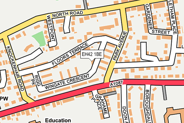 EH42 1BE map - OS OpenMap – Local (Ordnance Survey)