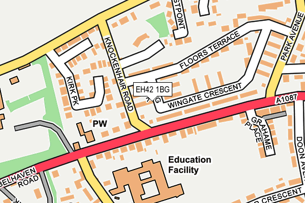 EH42 1BG map - OS OpenMap – Local (Ordnance Survey)