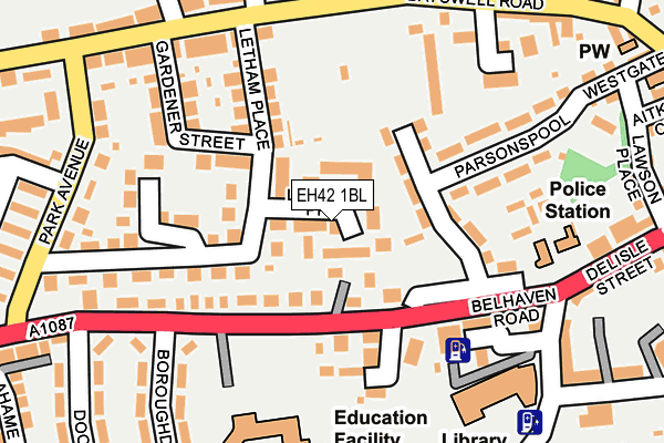 EH42 1BL map - OS OpenMap – Local (Ordnance Survey)