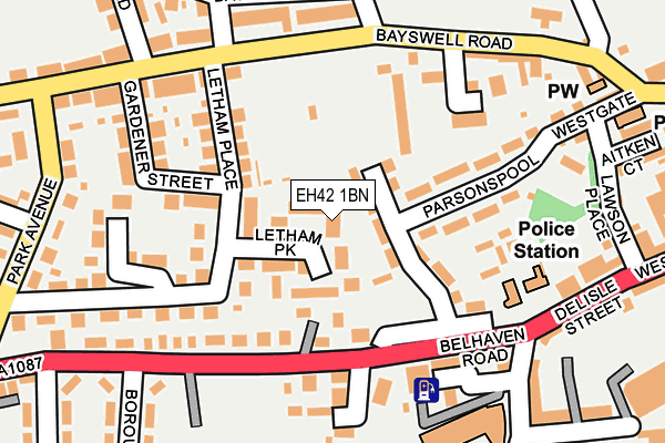 EH42 1BN map - OS OpenMap – Local (Ordnance Survey)