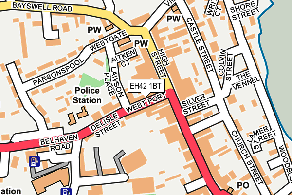 EH42 1BT map - OS OpenMap – Local (Ordnance Survey)