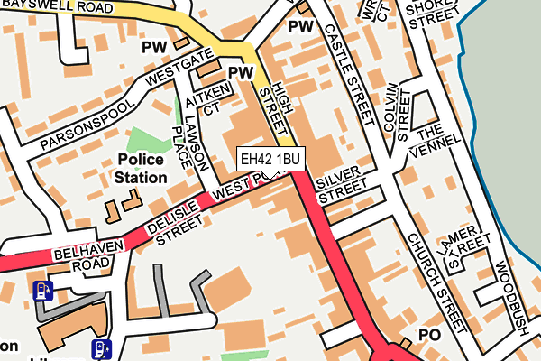 EH42 1BU map - OS OpenMap – Local (Ordnance Survey)