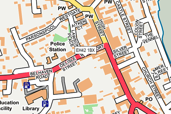 EH42 1BX map - OS OpenMap – Local (Ordnance Survey)