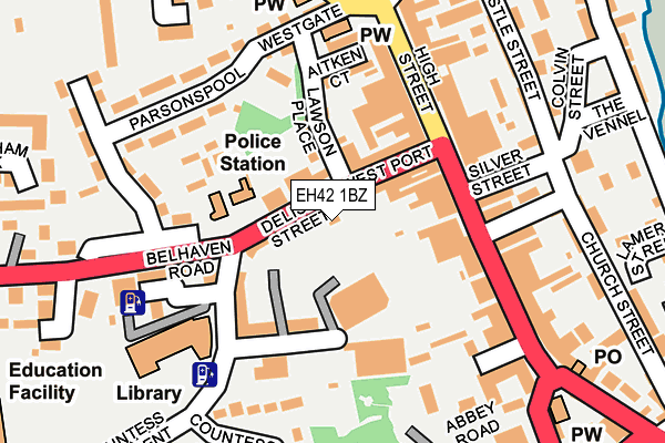 EH42 1BZ map - OS OpenMap – Local (Ordnance Survey)