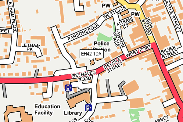 EH42 1DA map - OS OpenMap – Local (Ordnance Survey)