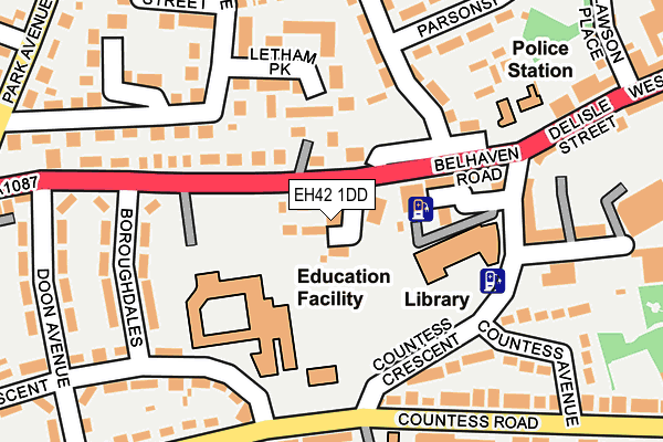 EH42 1DD map - OS OpenMap – Local (Ordnance Survey)