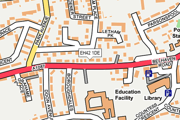 EH42 1DE map - OS OpenMap – Local (Ordnance Survey)