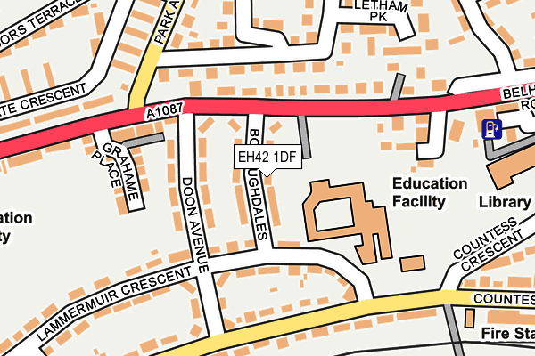 EH42 1DF map - OS OpenMap – Local (Ordnance Survey)