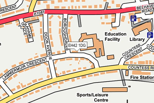 EH42 1DG map - OS OpenMap – Local (Ordnance Survey)