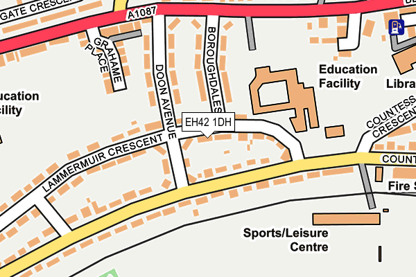 EH42 1DH map - OS OpenMap – Local (Ordnance Survey)