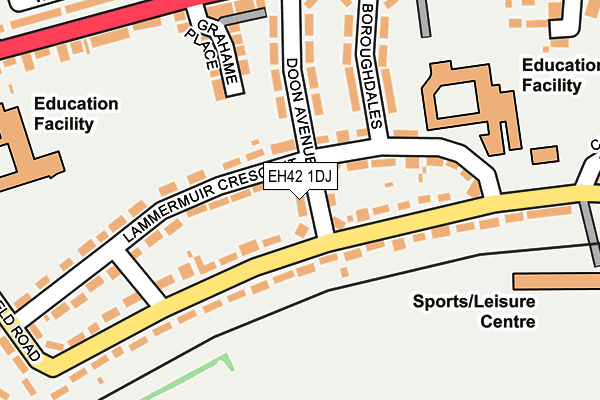 EH42 1DJ map - OS OpenMap – Local (Ordnance Survey)