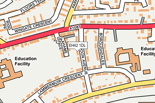 EH42 1DL map - OS OpenMap – Local (Ordnance Survey)