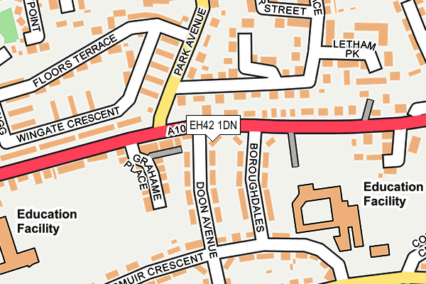 EH42 1DN map - OS OpenMap – Local (Ordnance Survey)