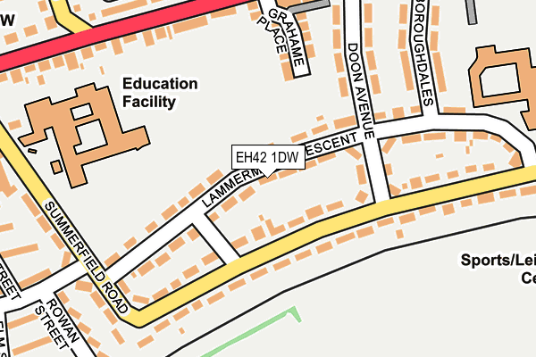 EH42 1DW map - OS OpenMap – Local (Ordnance Survey)