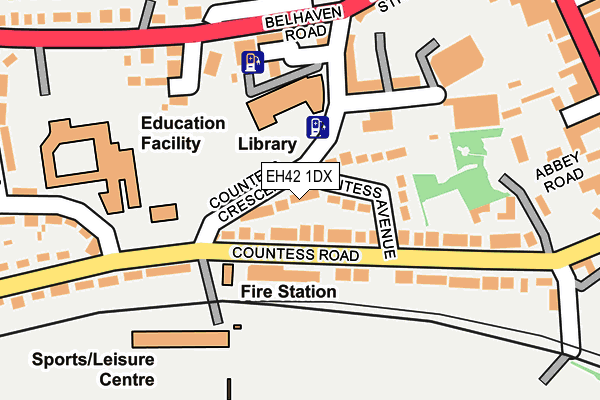 EH42 1DX map - OS OpenMap – Local (Ordnance Survey)