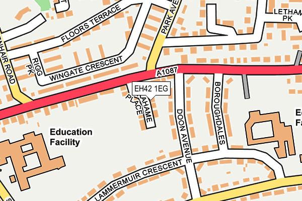 EH42 1EG map - OS OpenMap – Local (Ordnance Survey)