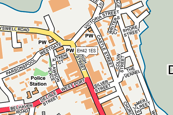 EH42 1ES map - OS OpenMap – Local (Ordnance Survey)