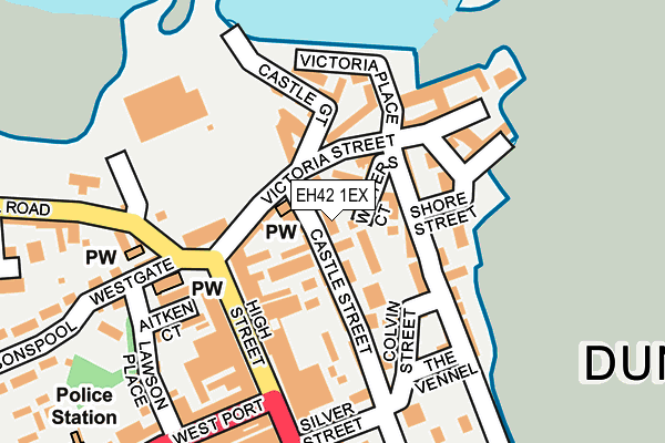 EH42 1EX map - OS OpenMap – Local (Ordnance Survey)