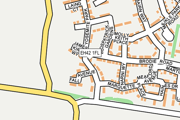 EH42 1FL map - OS OpenMap – Local (Ordnance Survey)