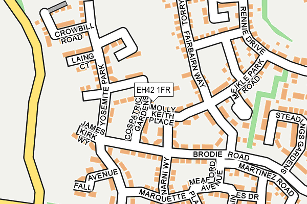 EH42 1FR map - OS OpenMap – Local (Ordnance Survey)