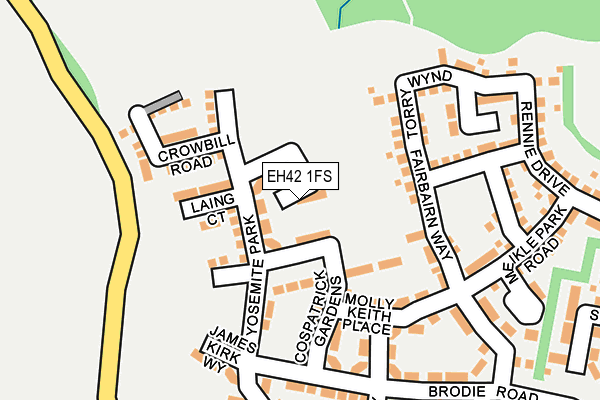 EH42 1FS map - OS OpenMap – Local (Ordnance Survey)