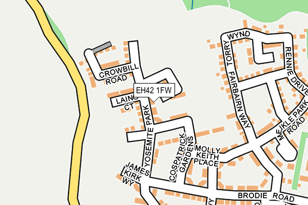 EH42 1FW map - OS OpenMap – Local (Ordnance Survey)