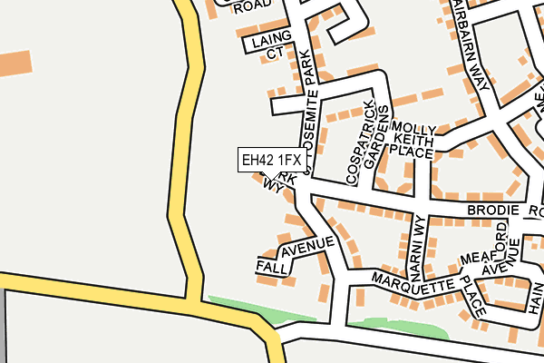 EH42 1FX map - OS OpenMap – Local (Ordnance Survey)