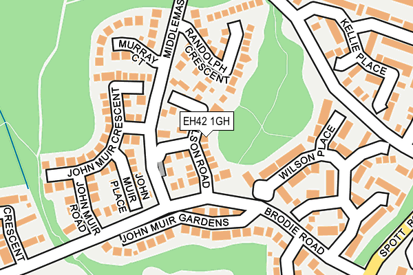 EH42 1GH map - OS OpenMap – Local (Ordnance Survey)