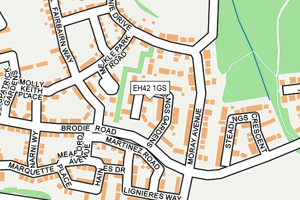 EH42 1GS map - OS OpenMap – Local (Ordnance Survey)