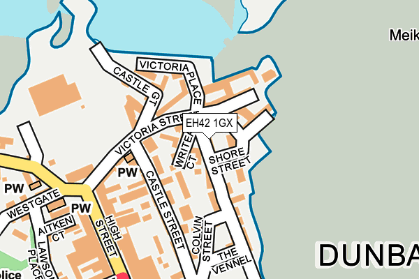 EH42 1GX map - OS OpenMap – Local (Ordnance Survey)