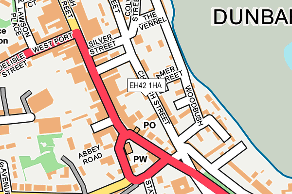 EH42 1HA map - OS OpenMap – Local (Ordnance Survey)