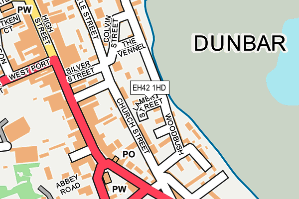 EH42 1HD map - OS OpenMap – Local (Ordnance Survey)