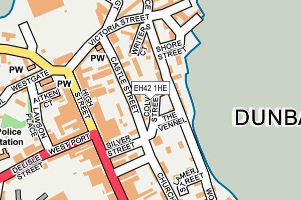 EH42 1HE map - OS OpenMap – Local (Ordnance Survey)