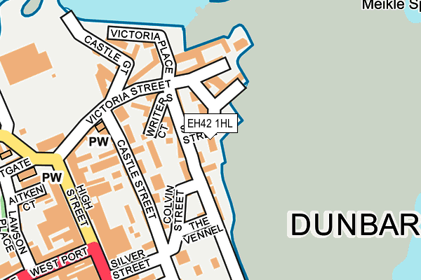 EH42 1HL map - OS OpenMap – Local (Ordnance Survey)