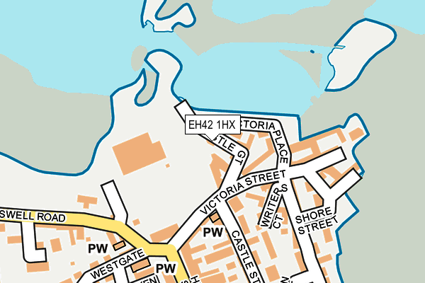 EH42 1HX map - OS OpenMap – Local (Ordnance Survey)