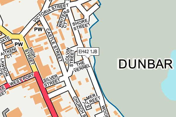 EH42 1JB map - OS OpenMap – Local (Ordnance Survey)