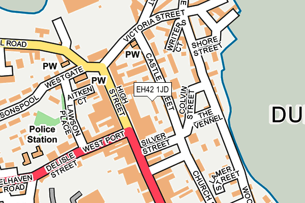 EH42 1JD map - OS OpenMap – Local (Ordnance Survey)