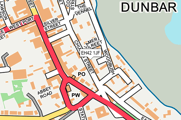 EH42 1JF map - OS OpenMap – Local (Ordnance Survey)