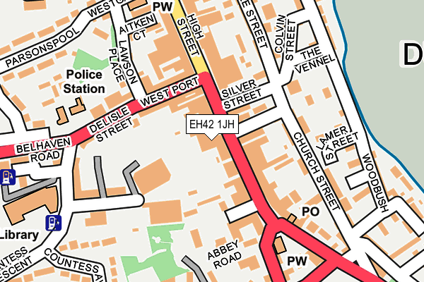 EH42 1JH map - OS OpenMap – Local (Ordnance Survey)