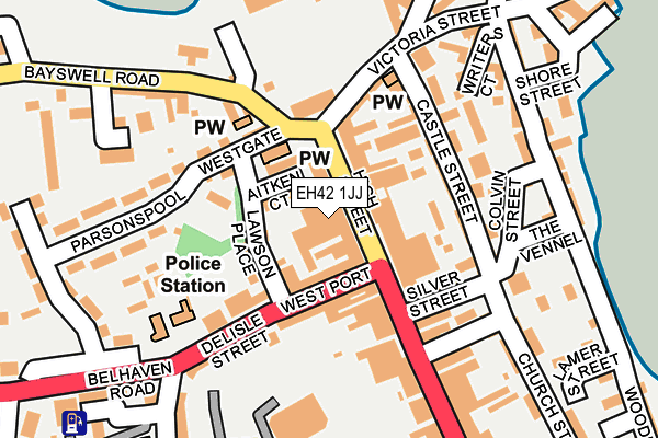 EH42 1JJ map - OS OpenMap – Local (Ordnance Survey)