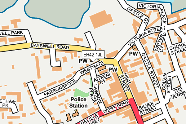 EH42 1JL map - OS OpenMap – Local (Ordnance Survey)