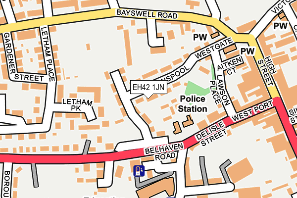 EH42 1JN map - OS OpenMap – Local (Ordnance Survey)