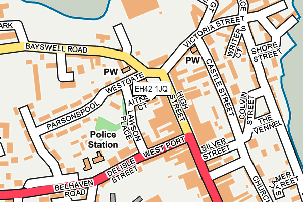 EH42 1JQ map - OS OpenMap – Local (Ordnance Survey)