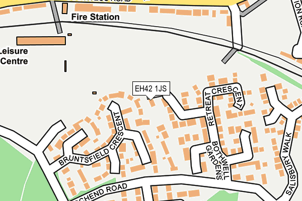 EH42 1JS map - OS OpenMap – Local (Ordnance Survey)