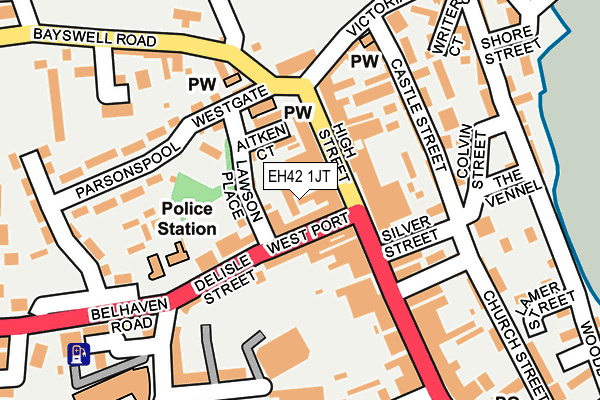 EH42 1JT map - OS OpenMap – Local (Ordnance Survey)