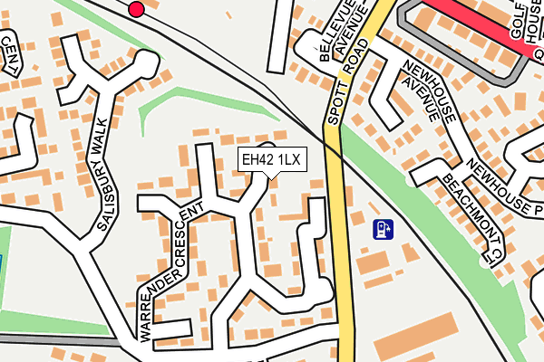EH42 1LX map - OS OpenMap – Local (Ordnance Survey)