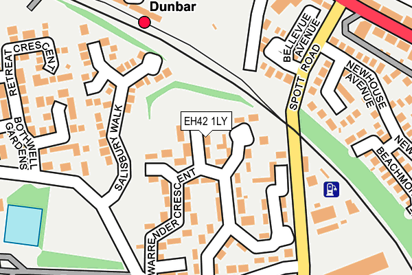 EH42 1LY map - OS OpenMap – Local (Ordnance Survey)