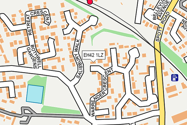 EH42 1LZ map - OS OpenMap – Local (Ordnance Survey)