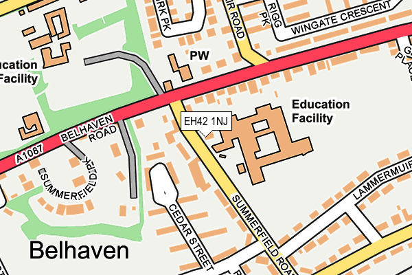 EH42 1NJ map - OS OpenMap – Local (Ordnance Survey)